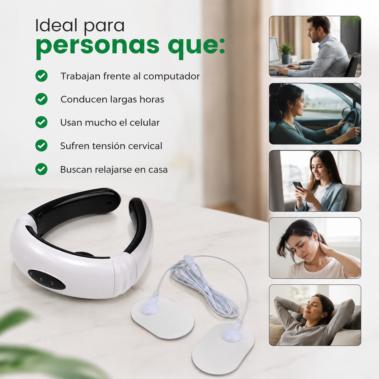 Masajeador Cervical EMS para Aliviar la Tensión del Cuello