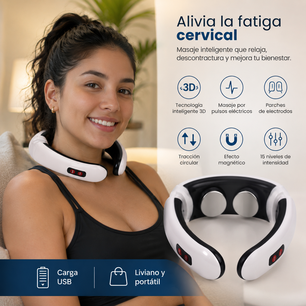 Masajeador Cervical EMS para Aliviar la Tensión del Cuello